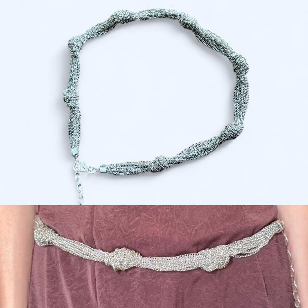 Silver Knotted Chain Belt